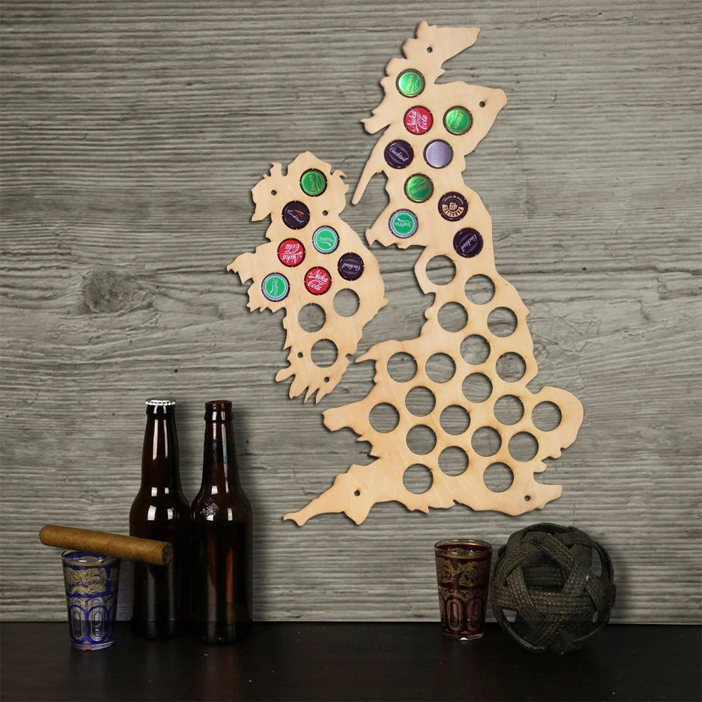 Unique Design Wooden Maps United Kingdom Cap Maps Handmade Wall Mounted Map