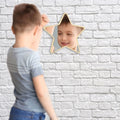 Pentastar Shaped Wall Mirror Five-pointed Star Acrylic Safety Mirror With Wood Back Children Kid Room