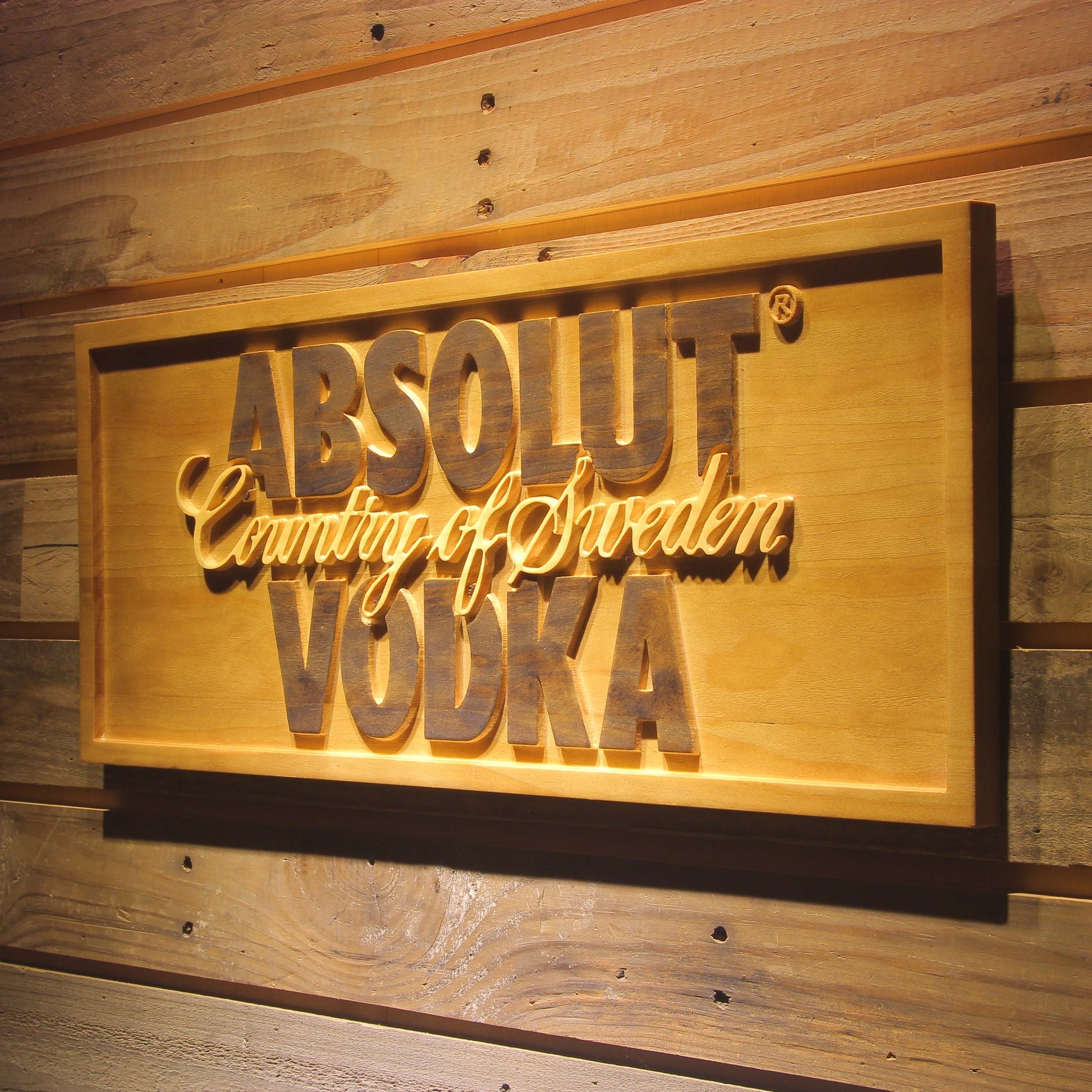 Absolut Vodka 3D Wooden Signs