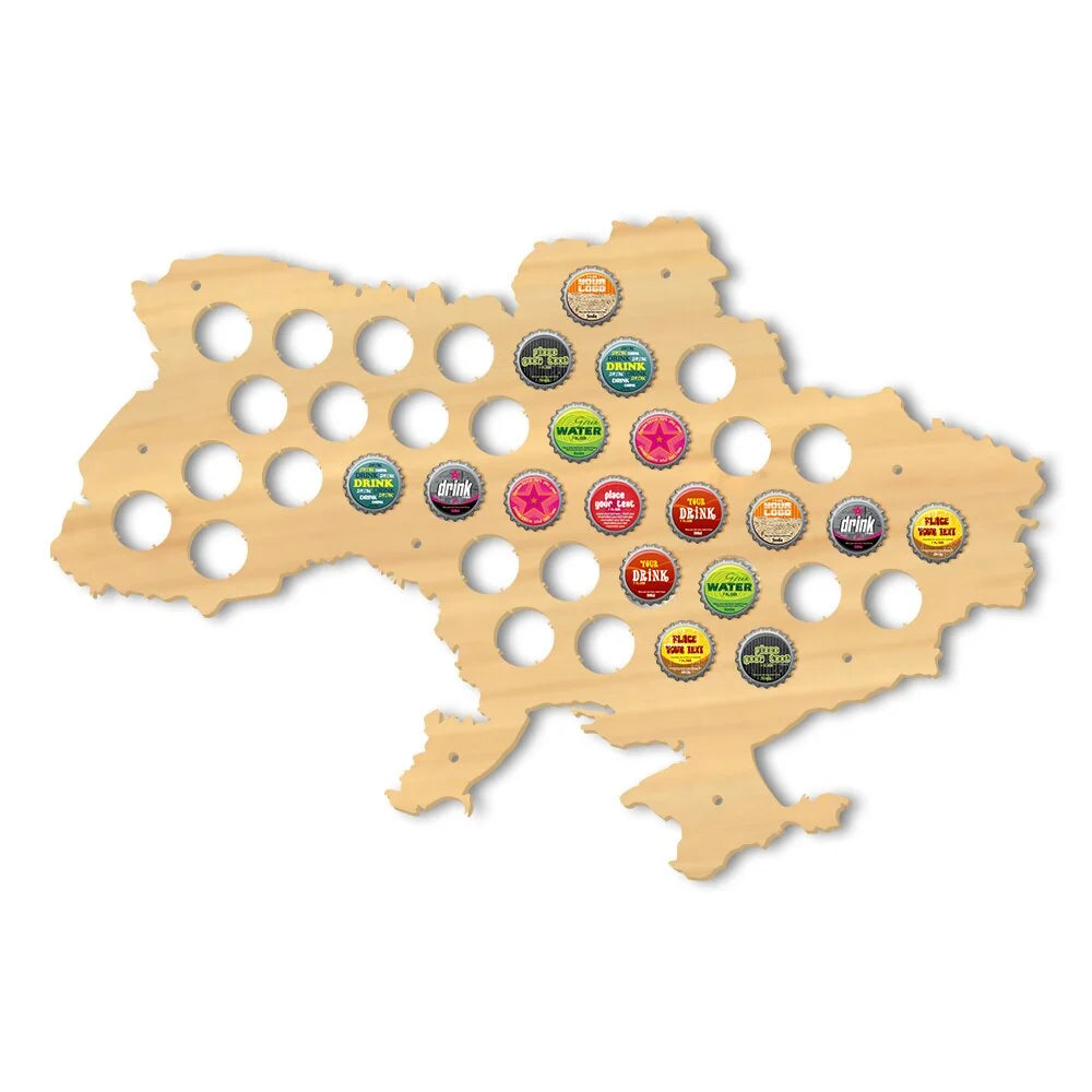 Ukraine Cap Map Wooden Craft Bottle Cap Map Of Ukraine Bottle Cap Display Holder Gift For Cap Collector