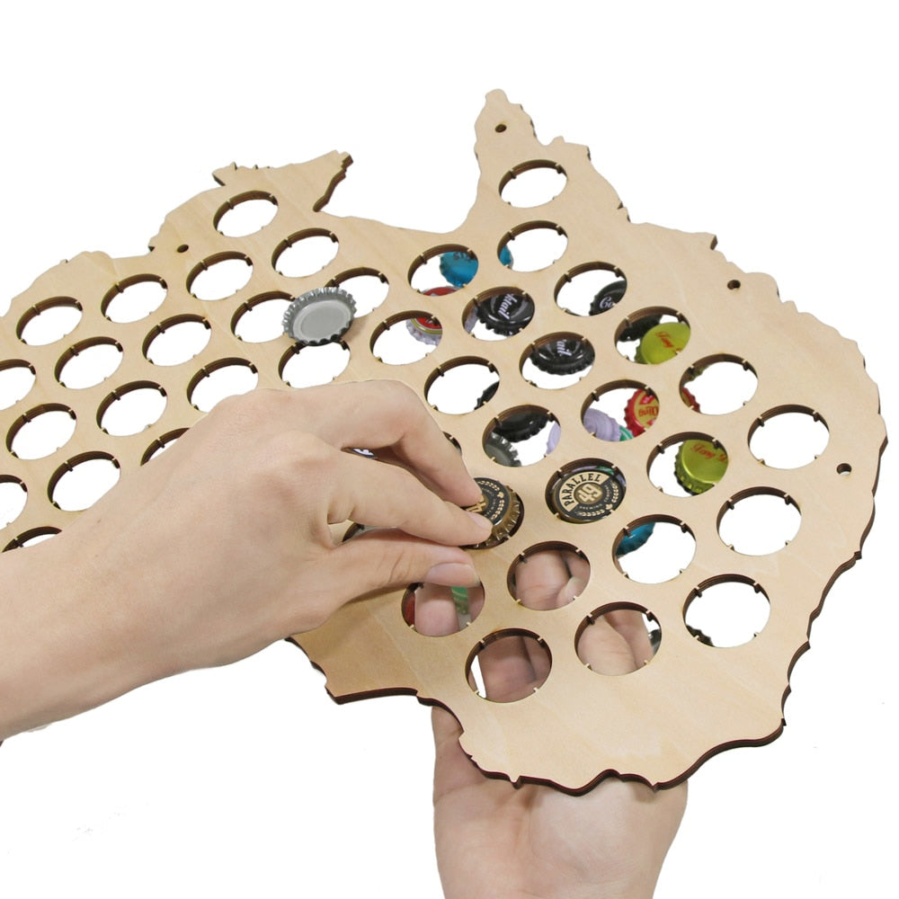 Australia Hanging Wooden Map Creative Cap Map For Cap Collector Modern Design ation Accessories