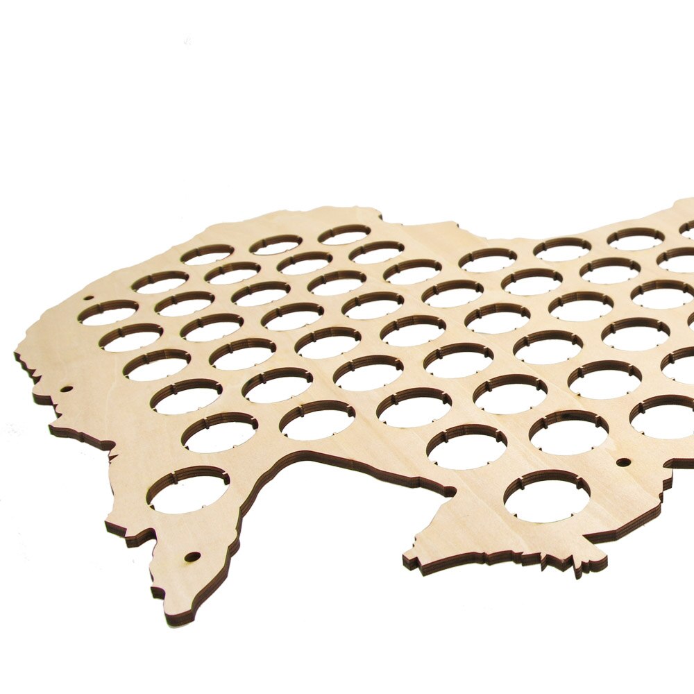 Australia Cap Map Laser Engraved Hanging Wooden Map Creative For Cap Collector Modern