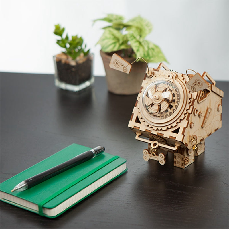 6 Kinds Fan Rotatable Wooden DIY Steampunk Assembly Gift for AM601
