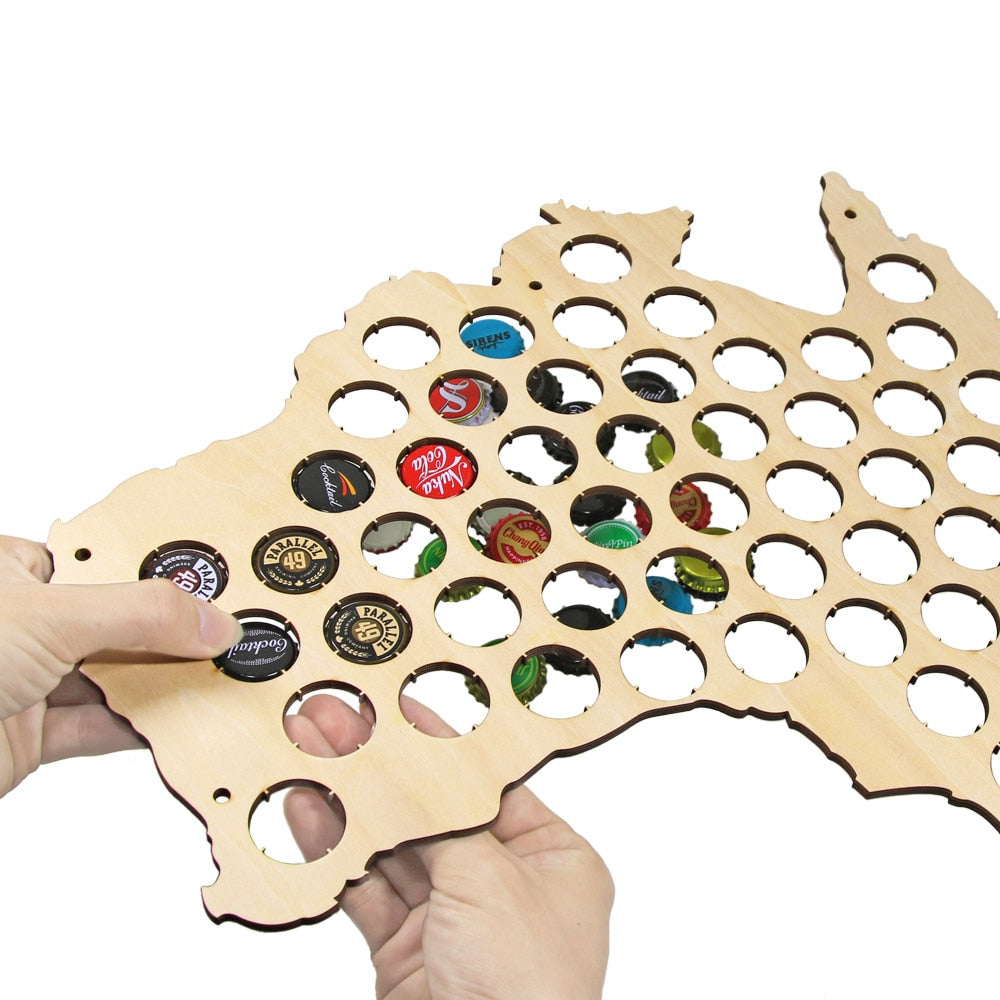 Australia Hanging Wooden Map Creative Cap Map For Cap Collector Modern Design ation Accessories