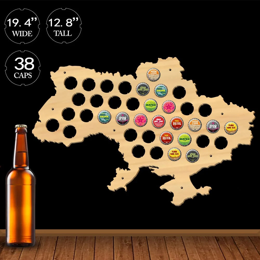 Ukraine Cap Map Wooden Craft Bottle Cap Map Of Ukraine Bottle Cap Display Holder Gift For Cap Collector
