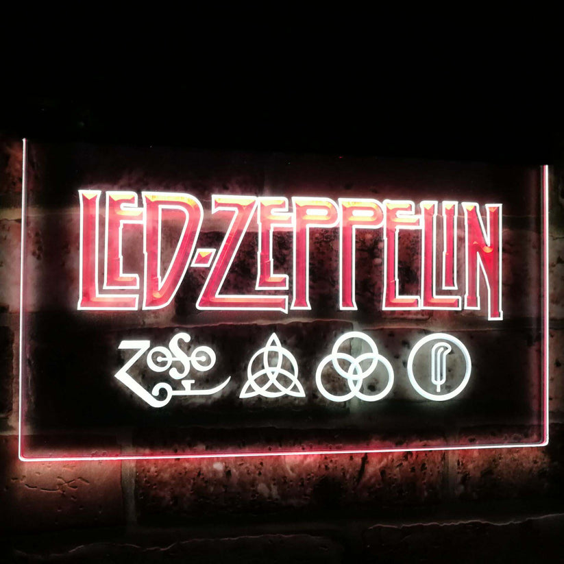 Led Zeppelin Band Music Bar Decoration Gift Dual Color Led Neon Light Signs st6-c0002
