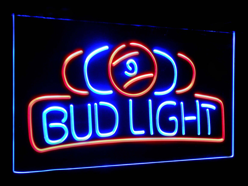 Bud Light Pool Room 9 Ball Snooker Billiard Dual Color Led Neon Light Signs st6-a2056