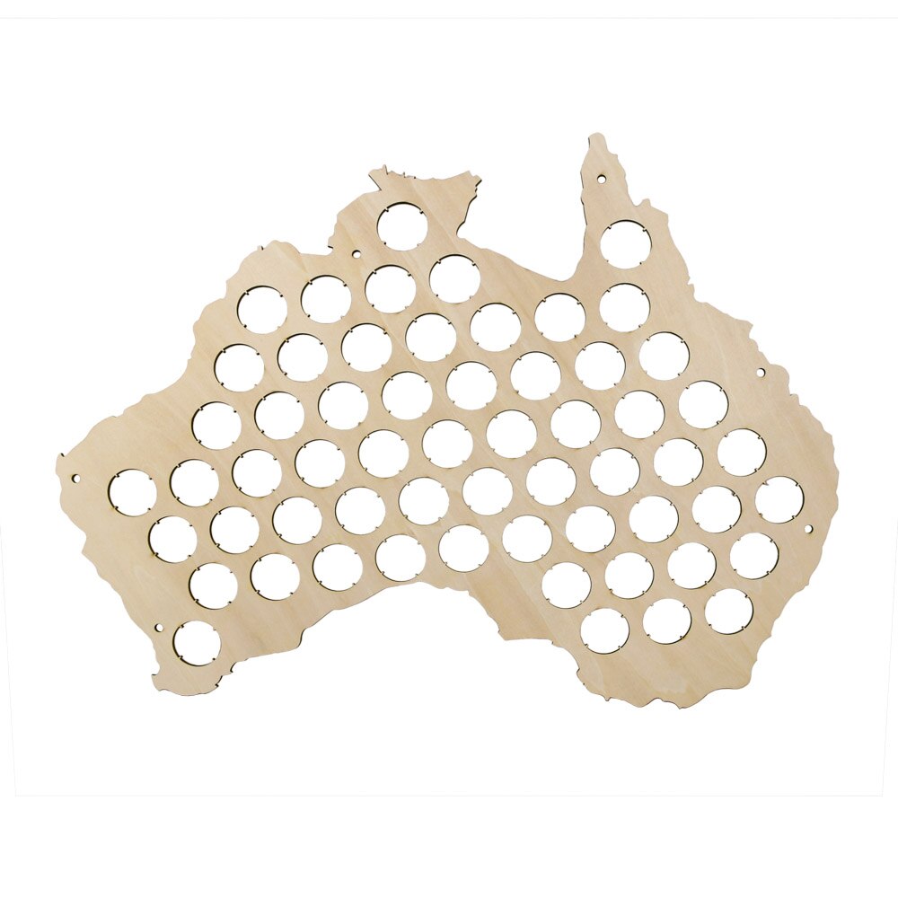 Australia Cap Map Laser Engraved Hanging Wooden Map Creative For Cap Collector Modern