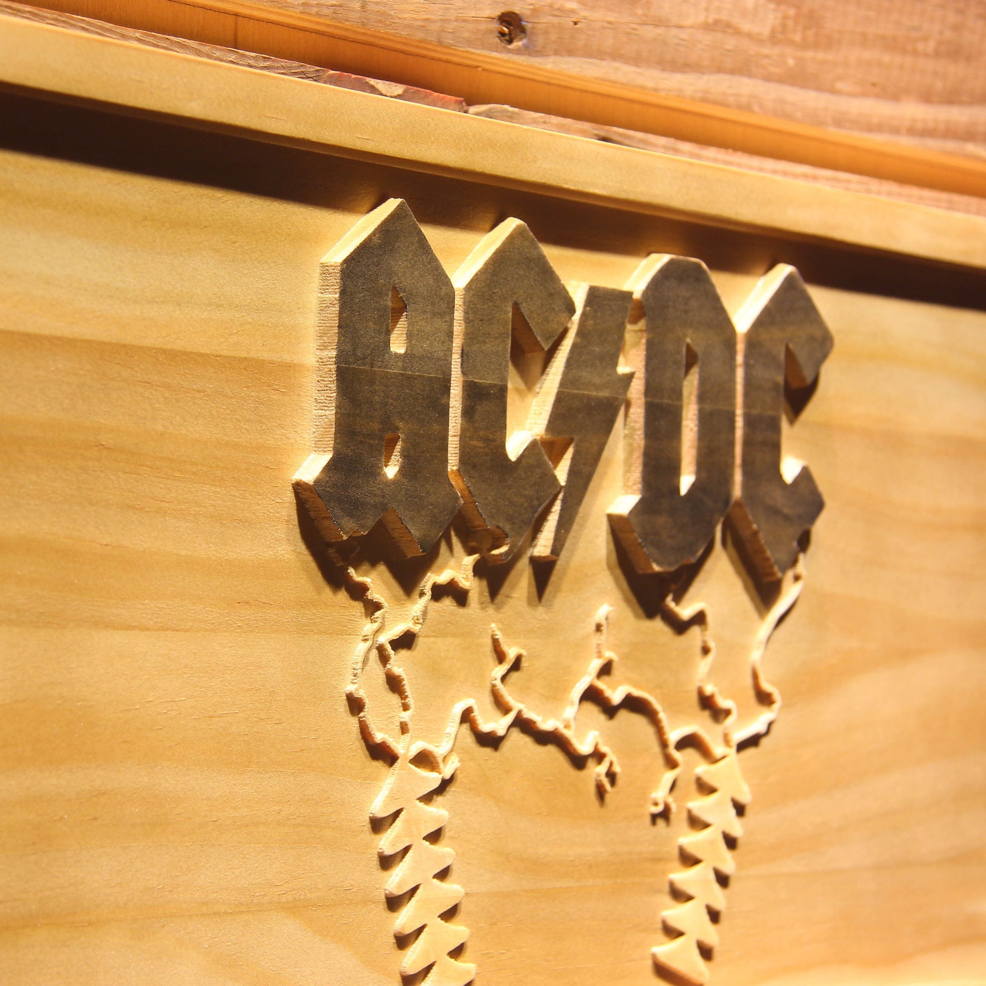 ACDC AC/CD 3D Wooden Bar Signs