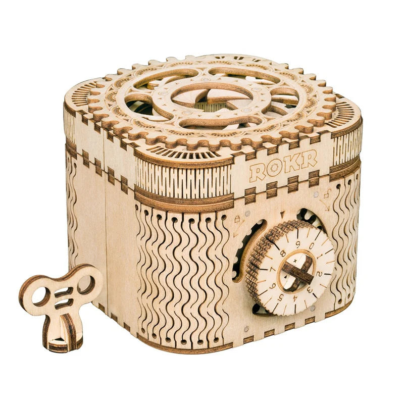 123pcs Creative DIY 3D Treasure Box Wooden Puzzle Game Assembly Toy Gift for Children Teens Adult LK502
