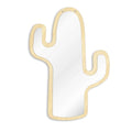 Desert Cactus Acrylic Wall Mirror With Wooden Back Cactus Hanging Interiors Make-up Mirror Cactus