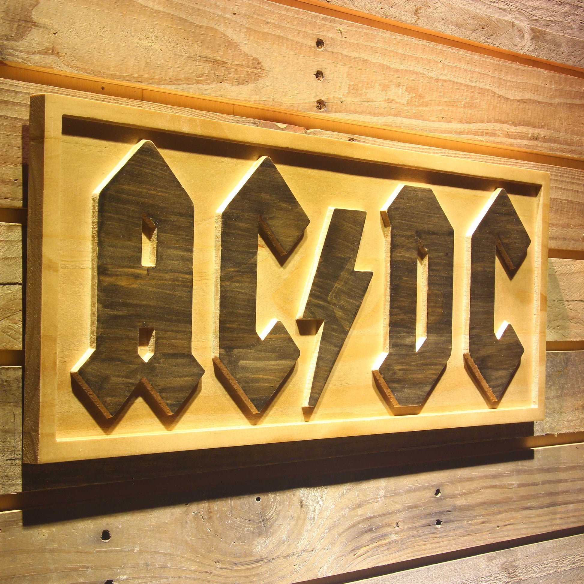 ACDC AC/CD Band 3D Wooden Bar Signs