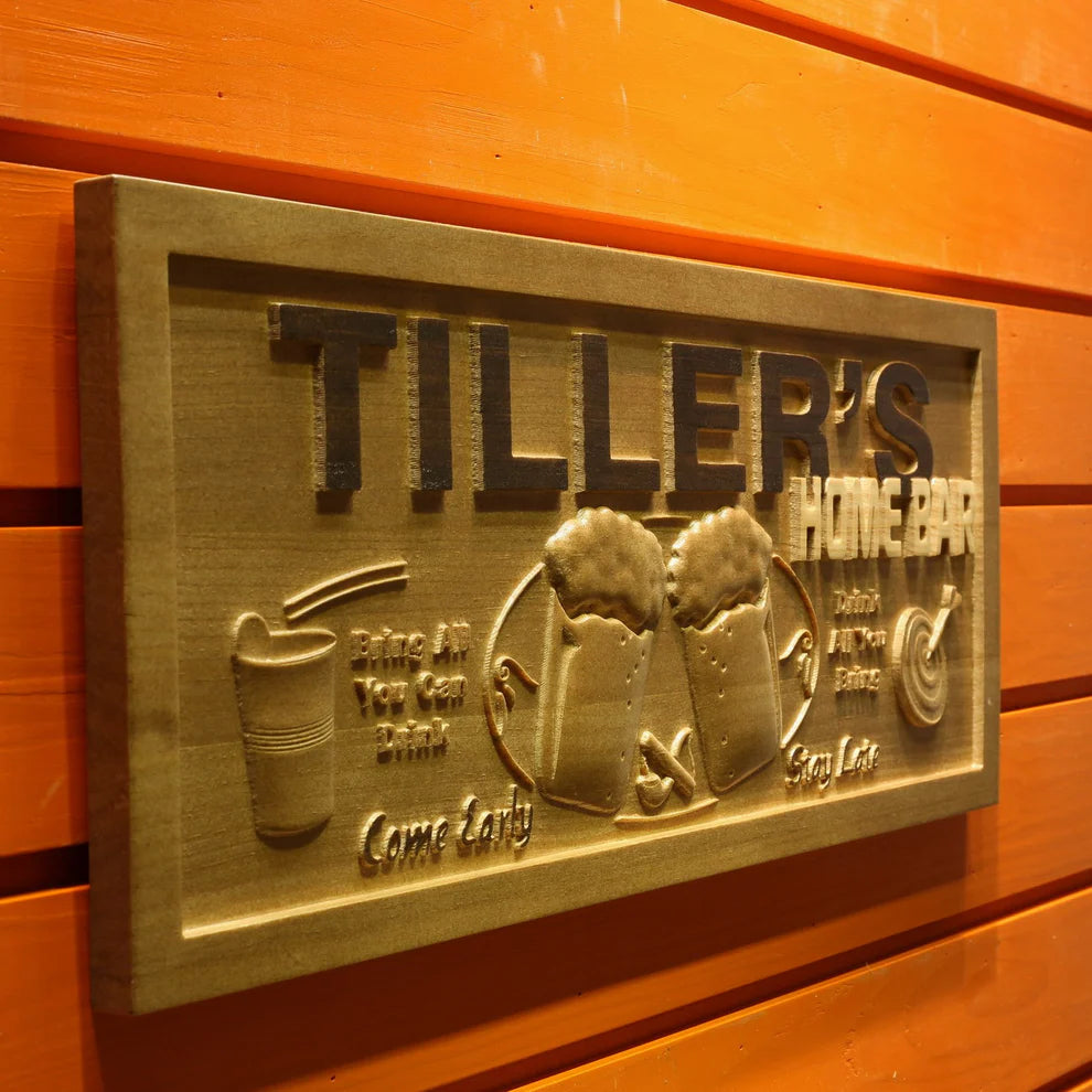 Home Bar Man Cave 3D Wooden Signs
