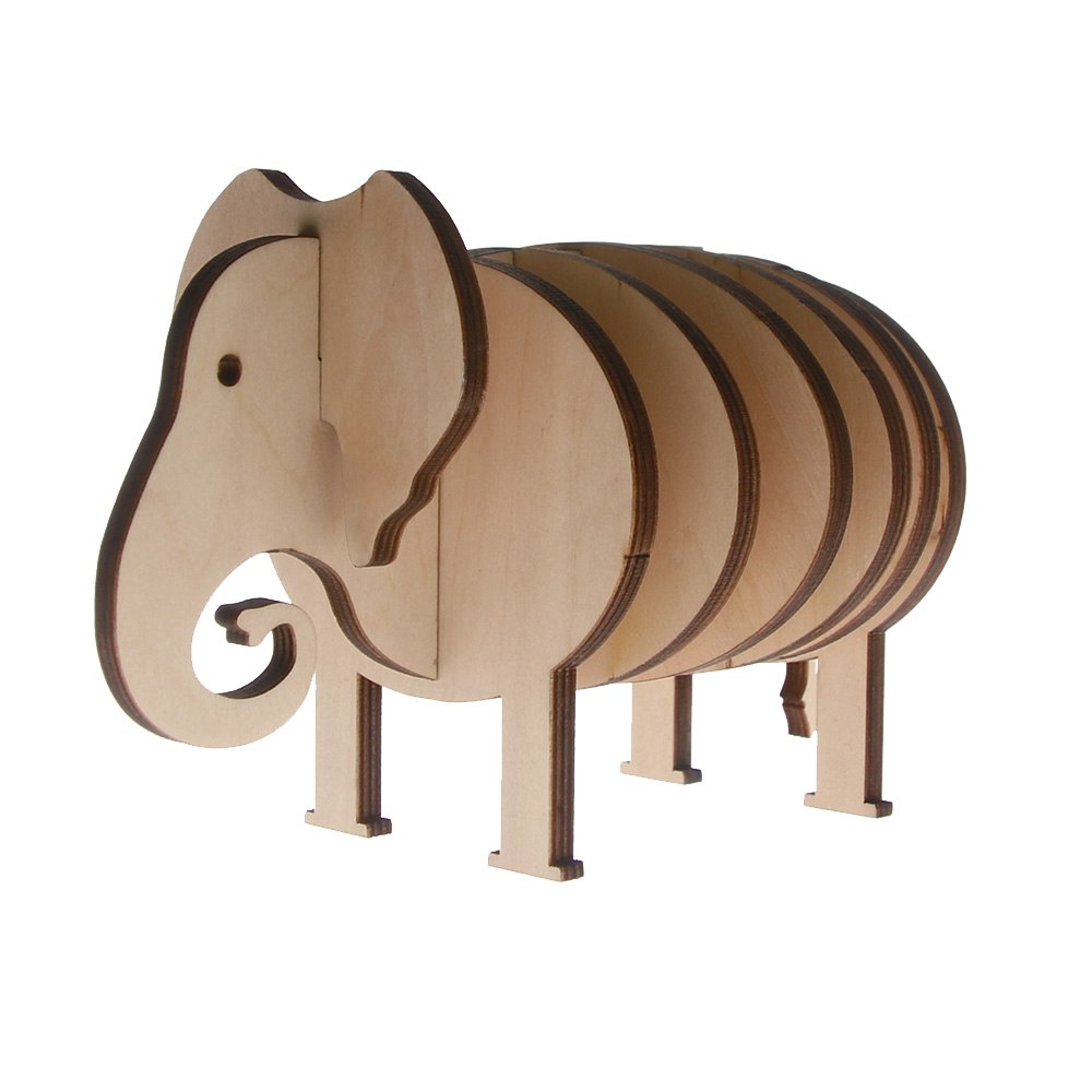 8Pieces/Set Elephant Coffee Tea Coaster DIY Pin Wooden Handmade Animal Table Mat Creative Tableware Unique Gift Idea