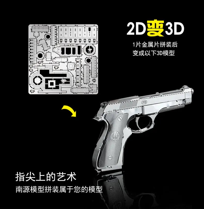 3D Metal puzzle model kit Beretta 92 GunWeapon Model DIY 3D