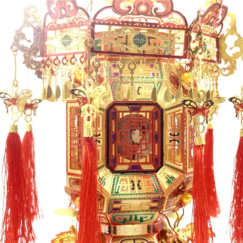 3D metal puzzle modle Palace Lantern metal Model kit DIY 3D gift for girl (Palace Lantern)