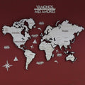 Metal World Map 3D - Decorative Metal 2 Size